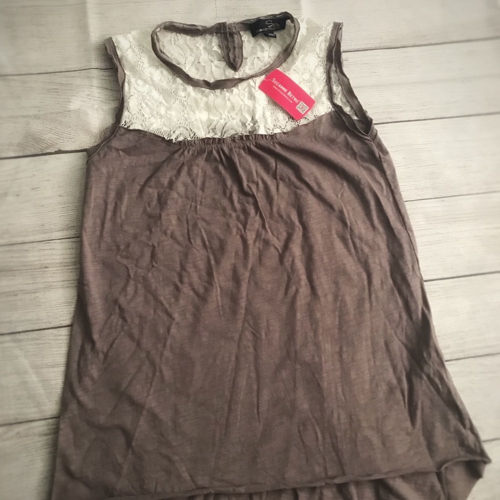 Lace and grey tunic style blouse-never worn